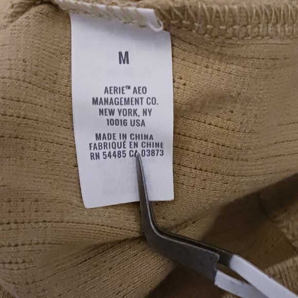 NEW Aerie Longsleeve Tan‎ Cotton Mock Neck Top Size M - Picture 9 of 13